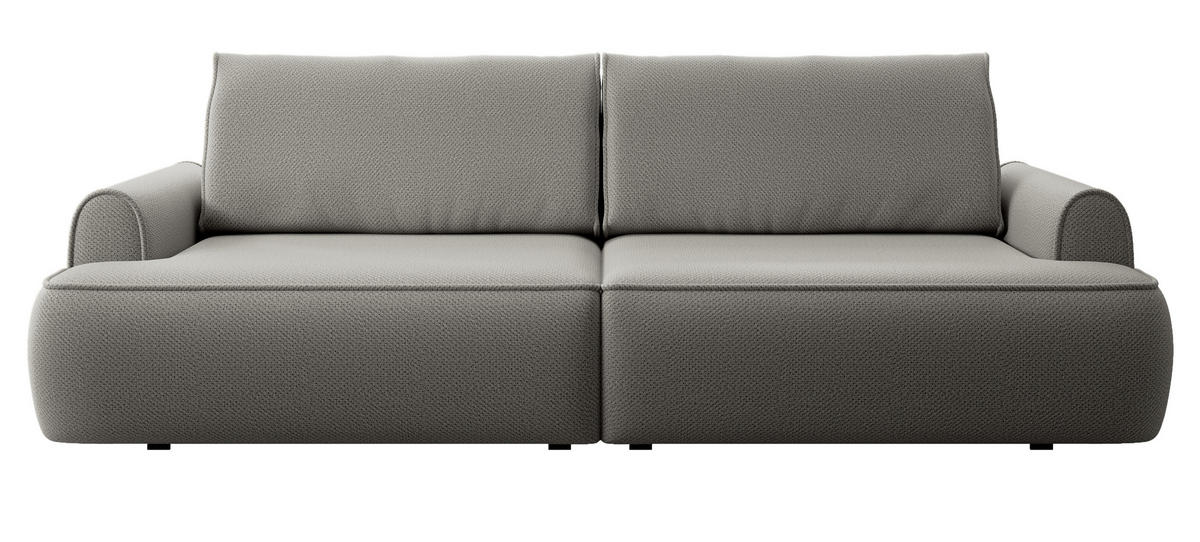 SCHLAFSOFA mit Bettkasten Mareno, 250 cm, Samt, Hellgrau - Hellgrau, Holz (250/82/102cm) - Emporius