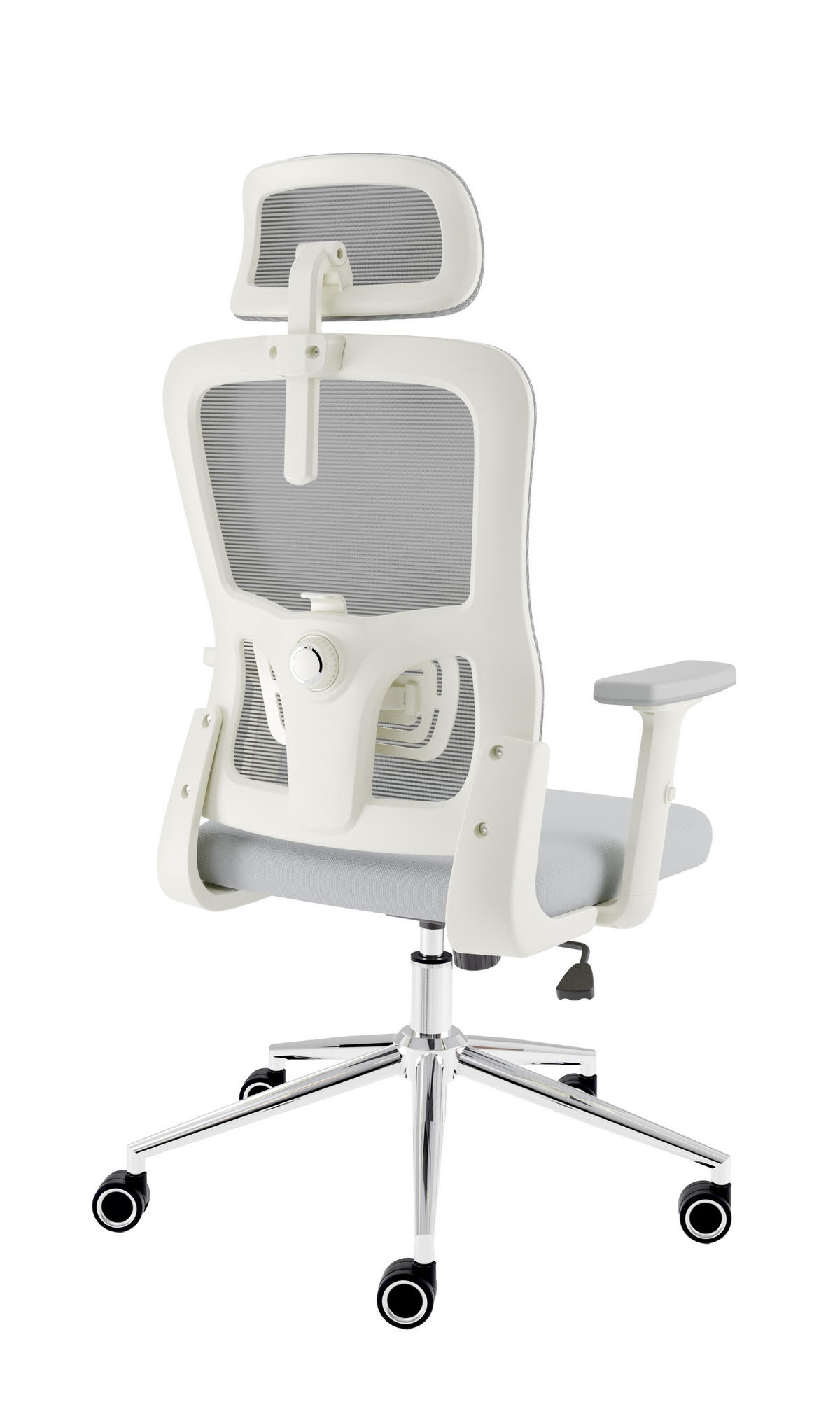BÜROSTUHL BrightSeat Creme-Weiß - Beige/Silberfarben, Kunststoff/Textil (70/142/70cm) - Clouvou