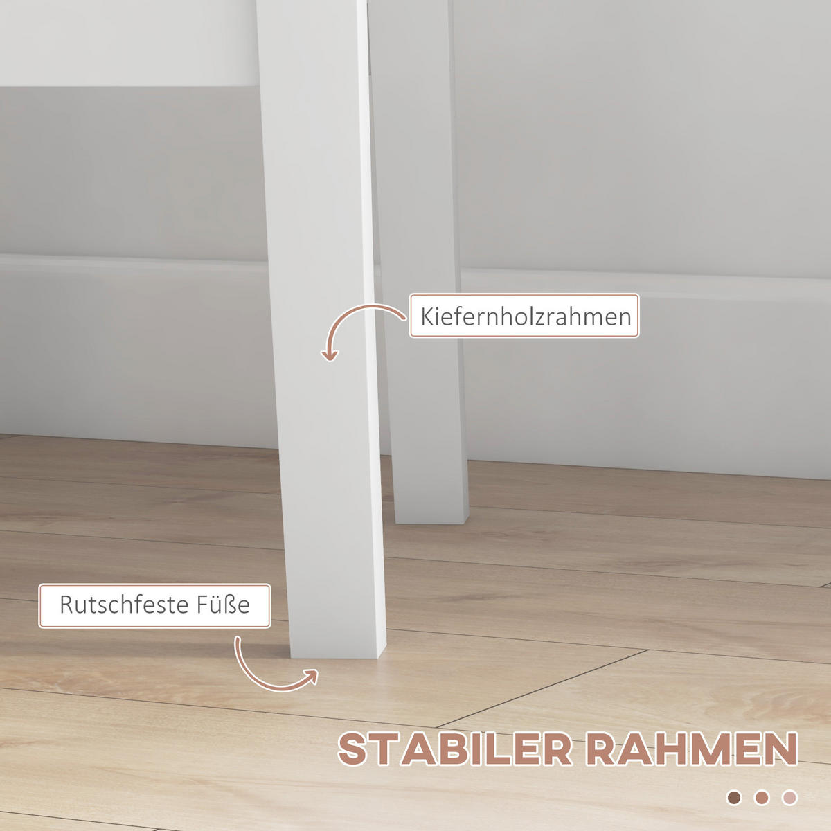 ESSGRUPPE 3er-Set, Esstisch mit 2 Stühlen, Küchentisch-Set für 2 Personen, Holz - Weiß, Holz (75/75/75cm) - HOMCOM