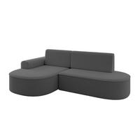 ECKSOFA mit Schlaffunktion und Bettkasten Ottomane Links MARI-L1-S - 283x167x85 cm Grau Bouclé - Schwarz/Grau, Holzwerkstoff/Kunststoff (283/167cm) - ALTDECOR