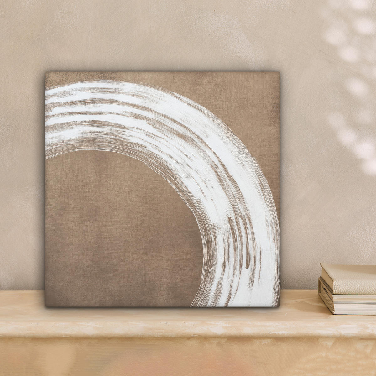 LEINWANDBILD Farbe - Braun - Japandi Deko Wohnzimmer 20x20 cm - Kupferfarben, Textil (20/20cm) - MuchoWow