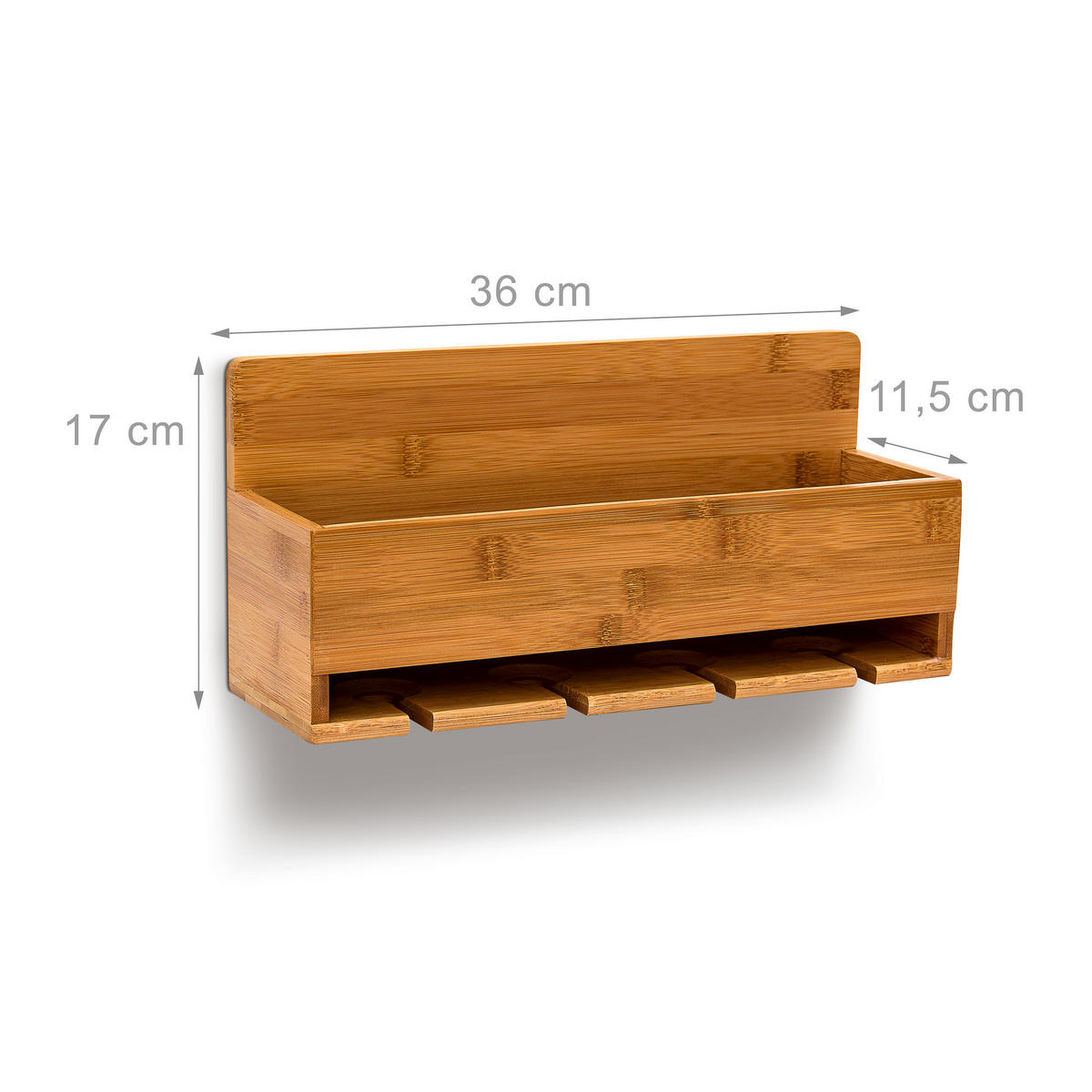 WEINREGAL - Hellbraun, Holz (11.5/17/36cm) - Relaxdays