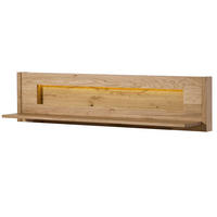 WANDREGAL Wildeiche inkl. LED 164x25x38 natur geölt CARDIFF #151 - Naturfarben, Holz (164/38/25cm) - Massivmoebel24