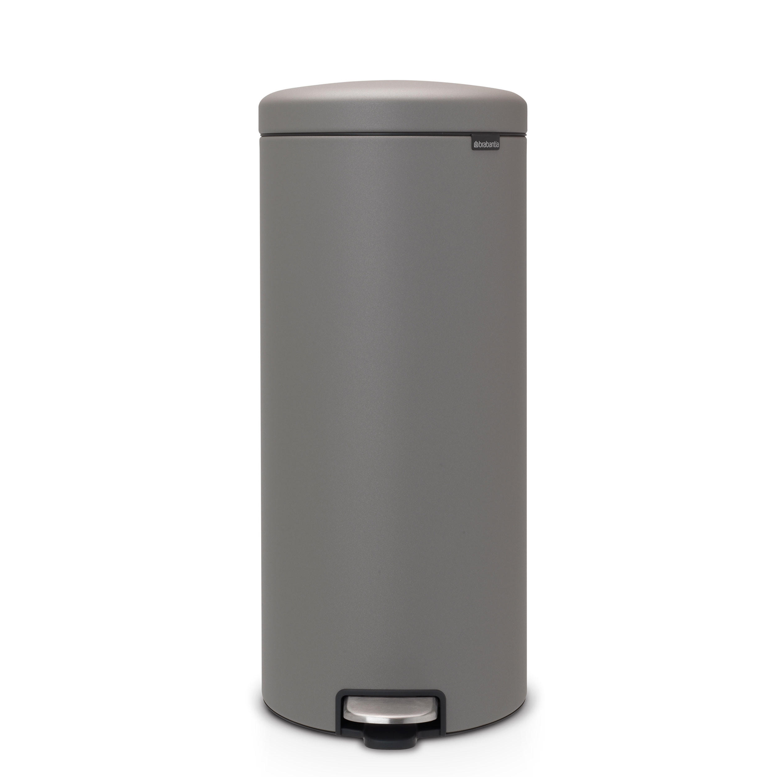 TRETEIMER NewIcon, Stahl, Mineral Concrete Grey, 30 L - Grau, Metall (29.3/67.9/38cm) - Brabantia