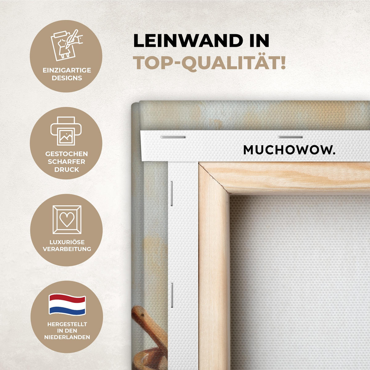 LEINWANDBILD Töpfe - Kräuter - Holz 40x30 cm - Terracotta, Textil (40/30cm) - MuchoWow