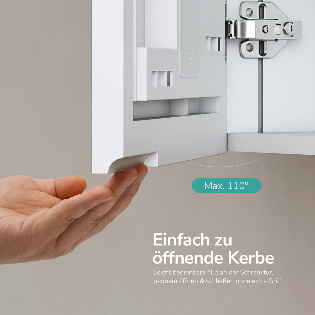 SPIEGELSCHRANK mattweiß 65/50/14,5 cm - Weiß, Glas (50/65/15cm) - EMKE