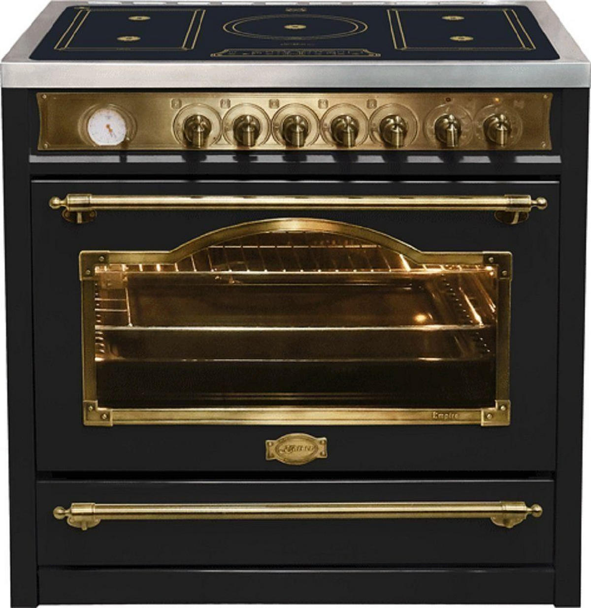 ELEKTRO - Standherd mit Induktionskochfeld HC 93655 IEm, Schwarz, 90 cm - Schwarz, Metall (90/90/60cm) - Kaiser Küchengeräte