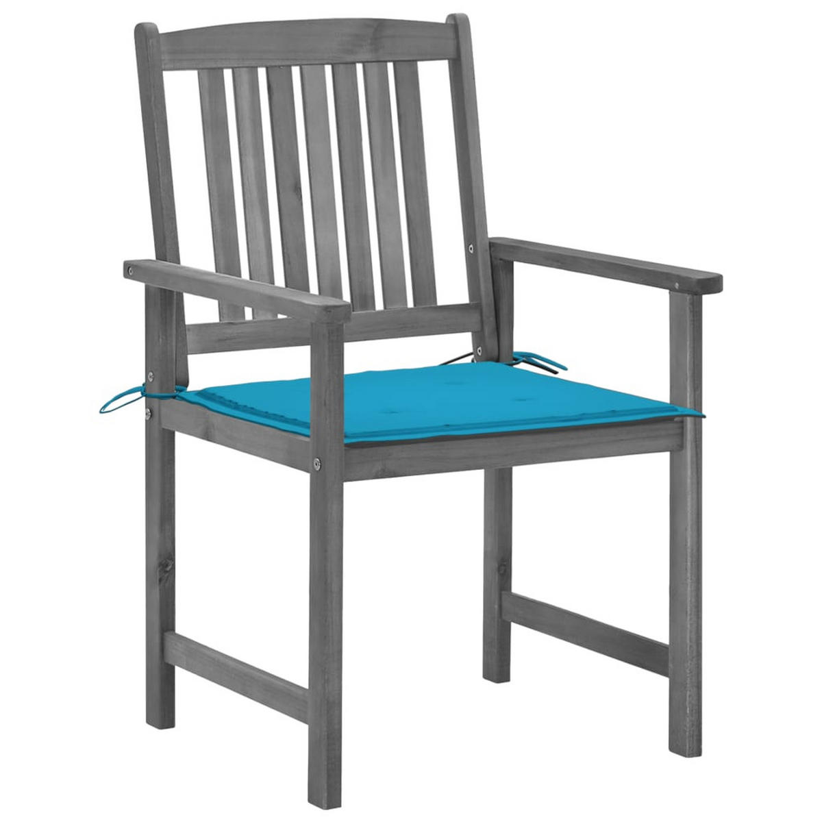 GARTENSTÜHLE mit Kissen 4 Stk. Grau Massivholz Akazie - Grau, Holz (61/92/57cm) - furnicato