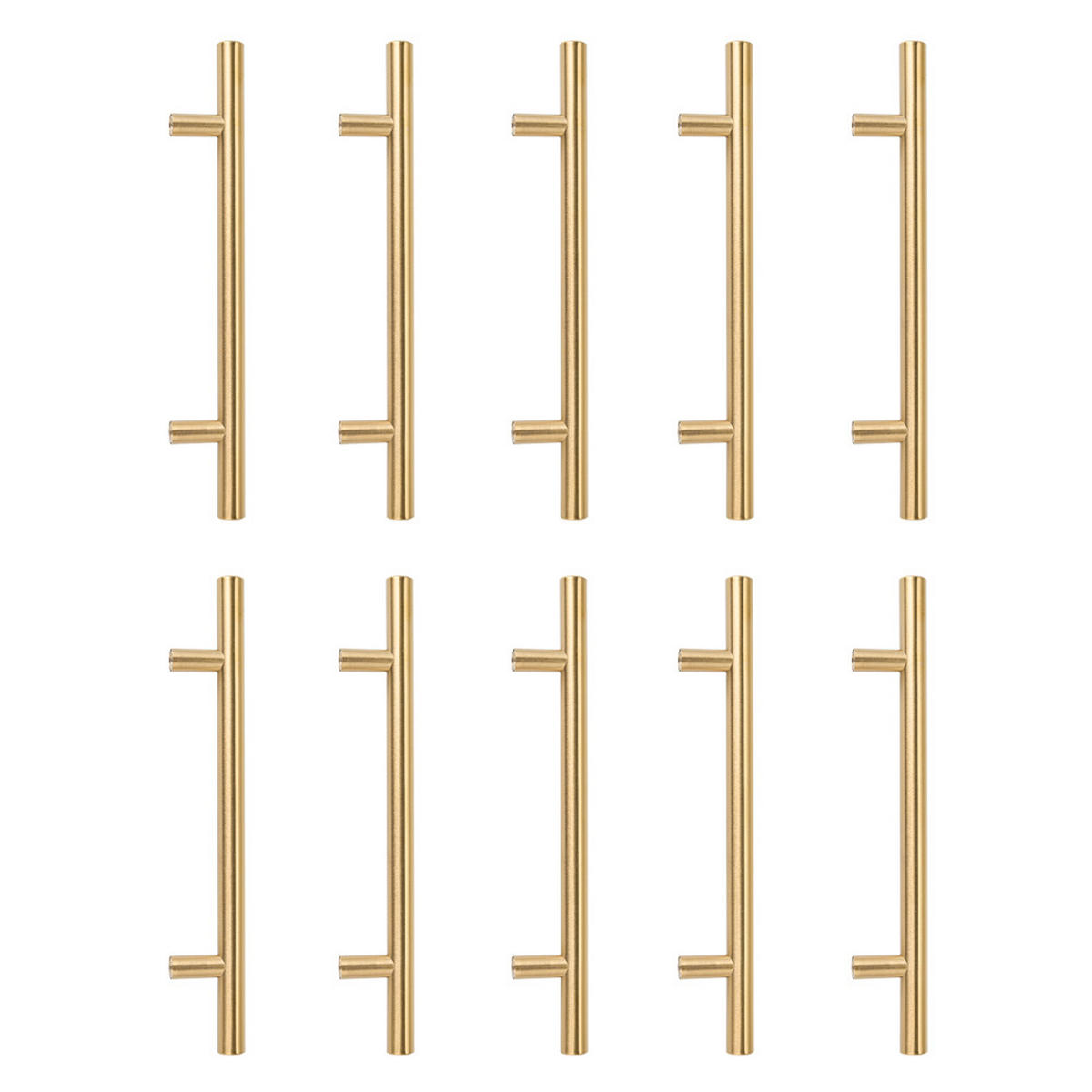 MÖBELGRIFFE 10er-Set aus rostfreiem Edelstahl goldene Vielseitig einsetzbar Einfache Montage Angenehme Haptik Pflegeleicht 200 mm - Goldfarben, Metall (20/1/12.8cm) - Livingandhome