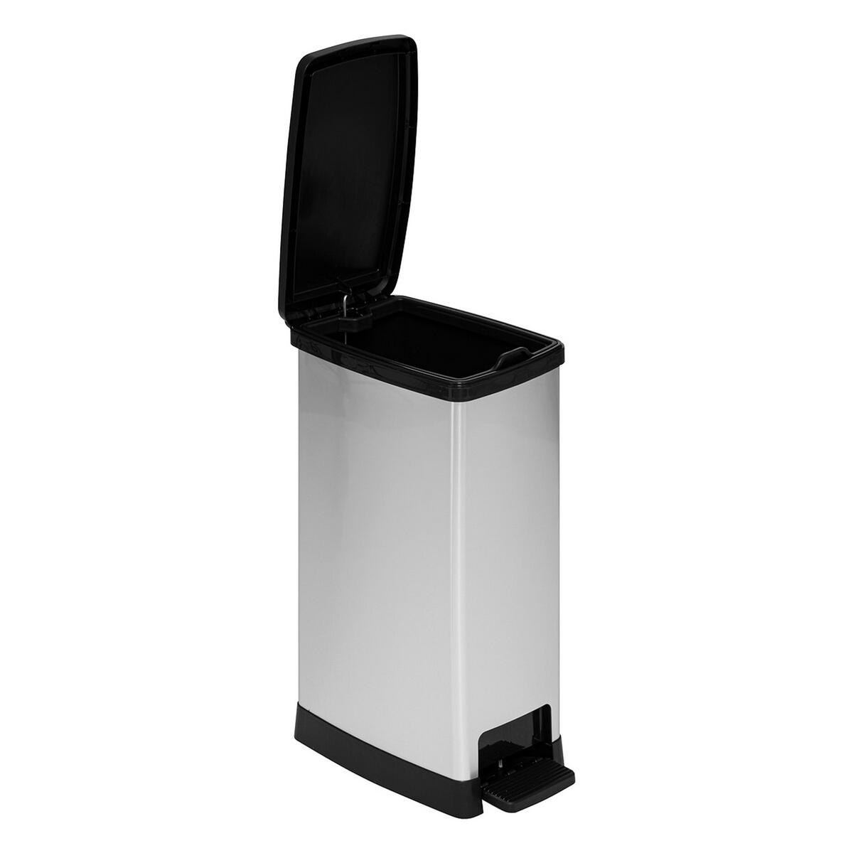 PEDAL-ABFALLEIMER Ariane, Soft Close, Polypropylen, Silber, 40 L - Grau, Metall (24.4/59.2/37cm) - 5five Simply Smart