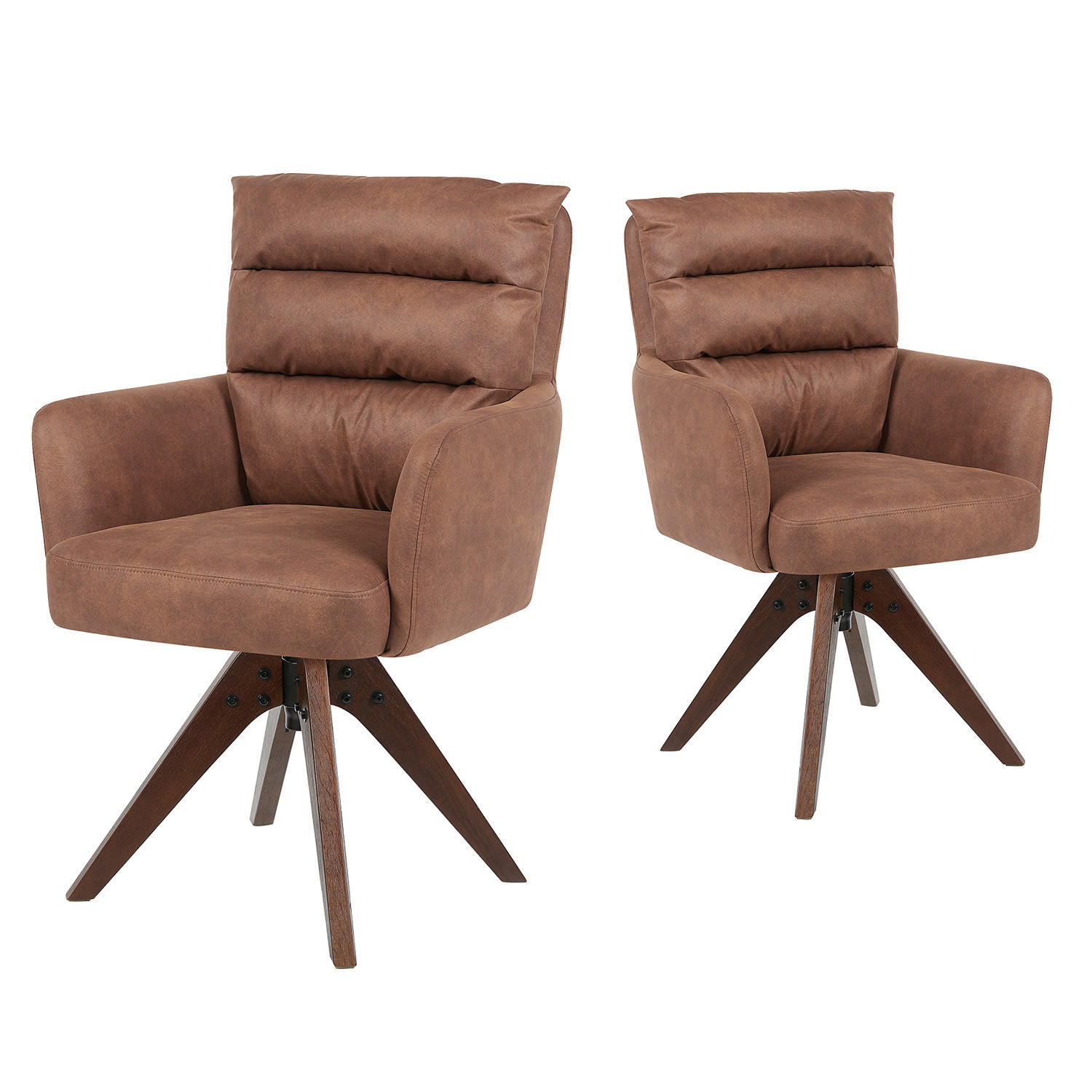 ARMLEHNSTUHL Mika-Juna 2er-Set - Nussbaumfarben/Braun, Eichenholz/Holz (59/94/66cm) - DUBI Möbel