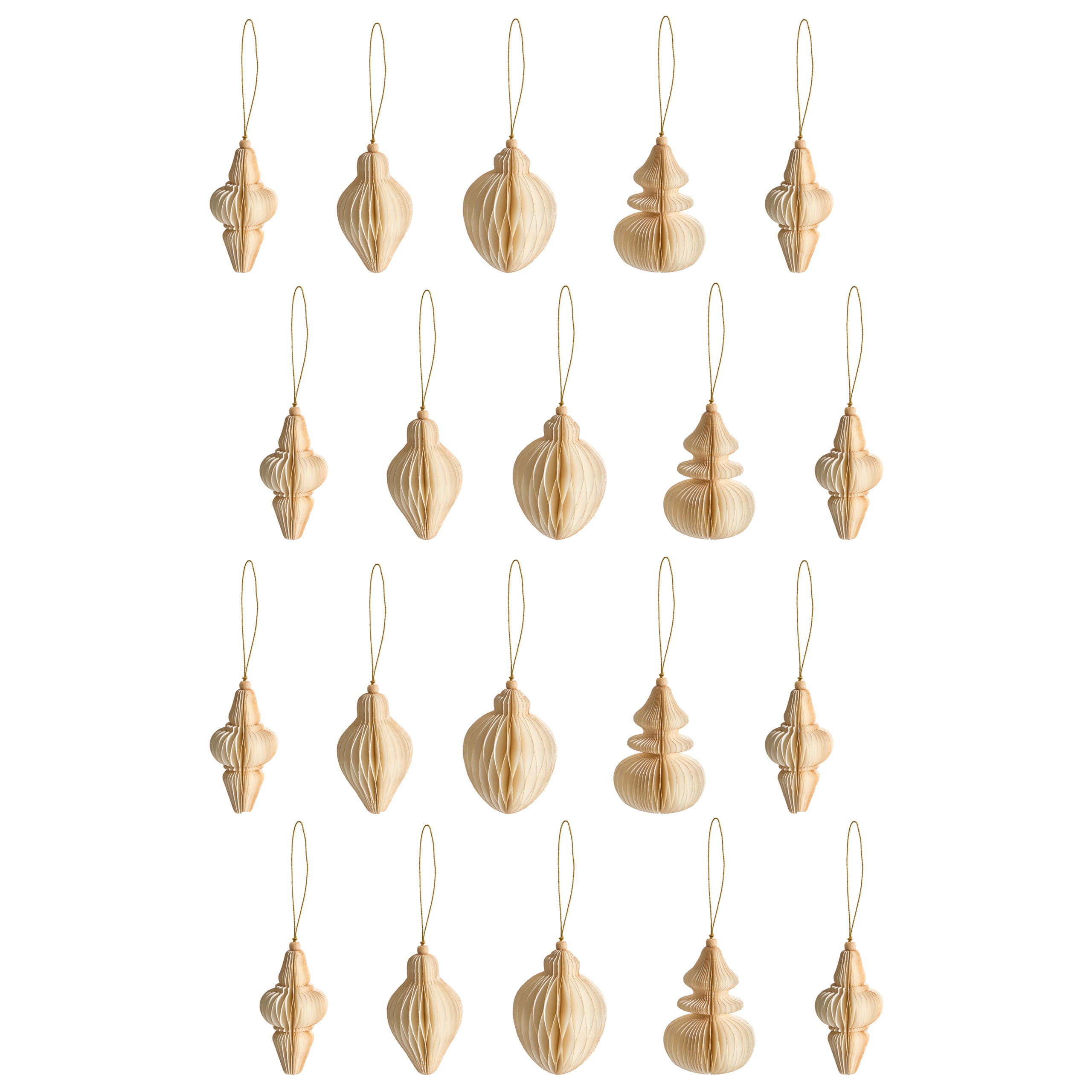 Beliani Weihnachtsbaumschmuck Beige 8x10x8 cm