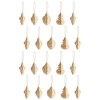 WEIHNACHTSBAUMSCHMUCK 20er Set Papier Beige Altaelva - Beige, Papier (8/10/8cm) - Beliani