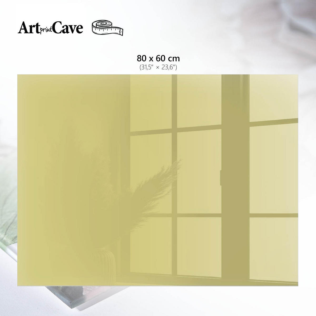 GLASPLATTE 80x60 cm – Heller Senf - Türkis, Glas (0.4/80/60cm) - ArtPrintCave
