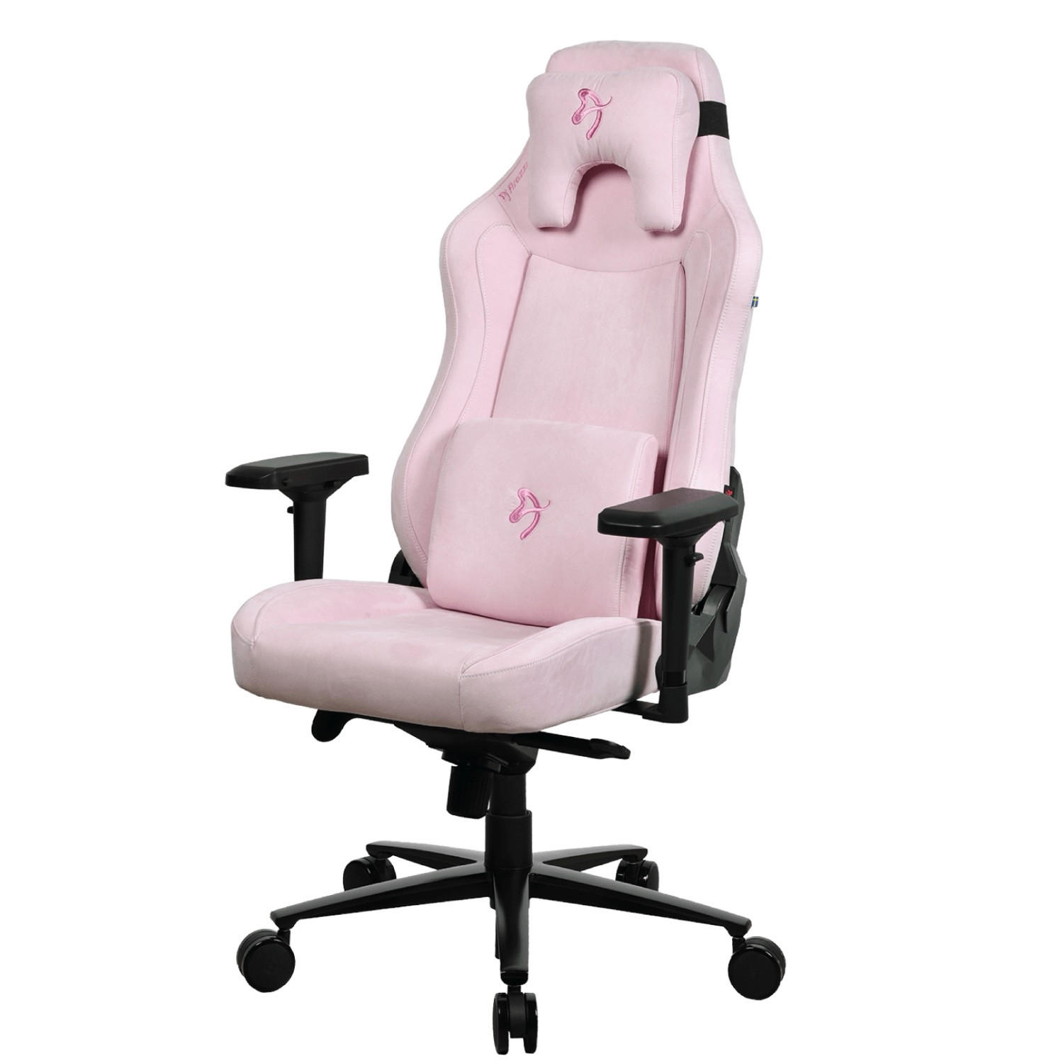 GAMINGSTUHL Vernazza Supersoft™ Stoff Rosa - Pink/Schwarz, Textil/Metall (68/135/50cm) - Arozzi