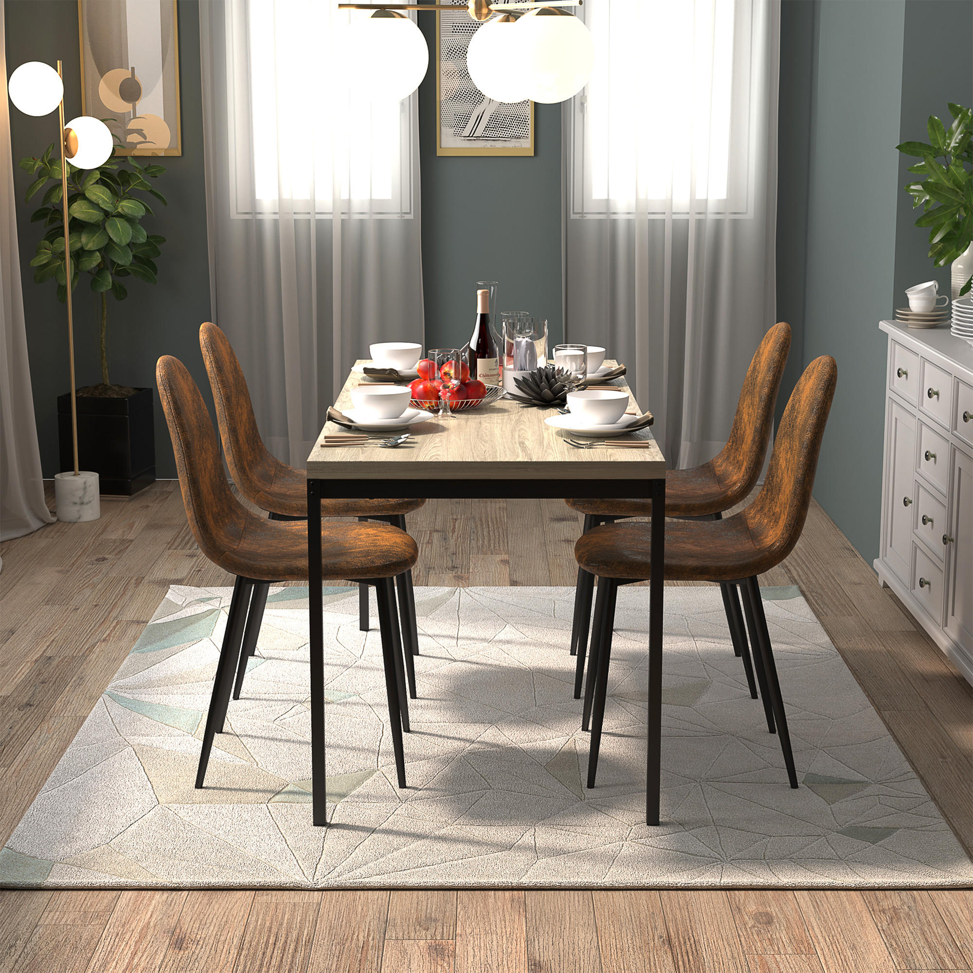 ESSTISCH 150/75/75 cm grau - Grau, Holz/Metall (150/75/75cm) - Urban Meuble