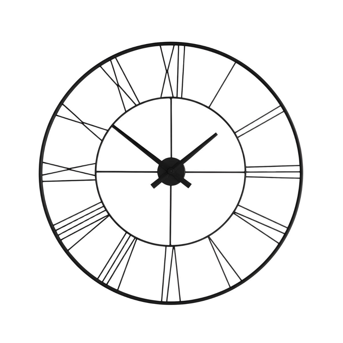 Scena Living Wanduhr Schwarz 70x70x3 cm