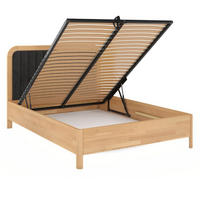 MASSIVHOLZBETT Modena mit Lattenrost und Bettkasten, Buche - lackiert, Naturfarben/Schwarz, 180x200 - Buchefarben/Schwarz, Holz/Buchenholz (180/200cm) - Visby