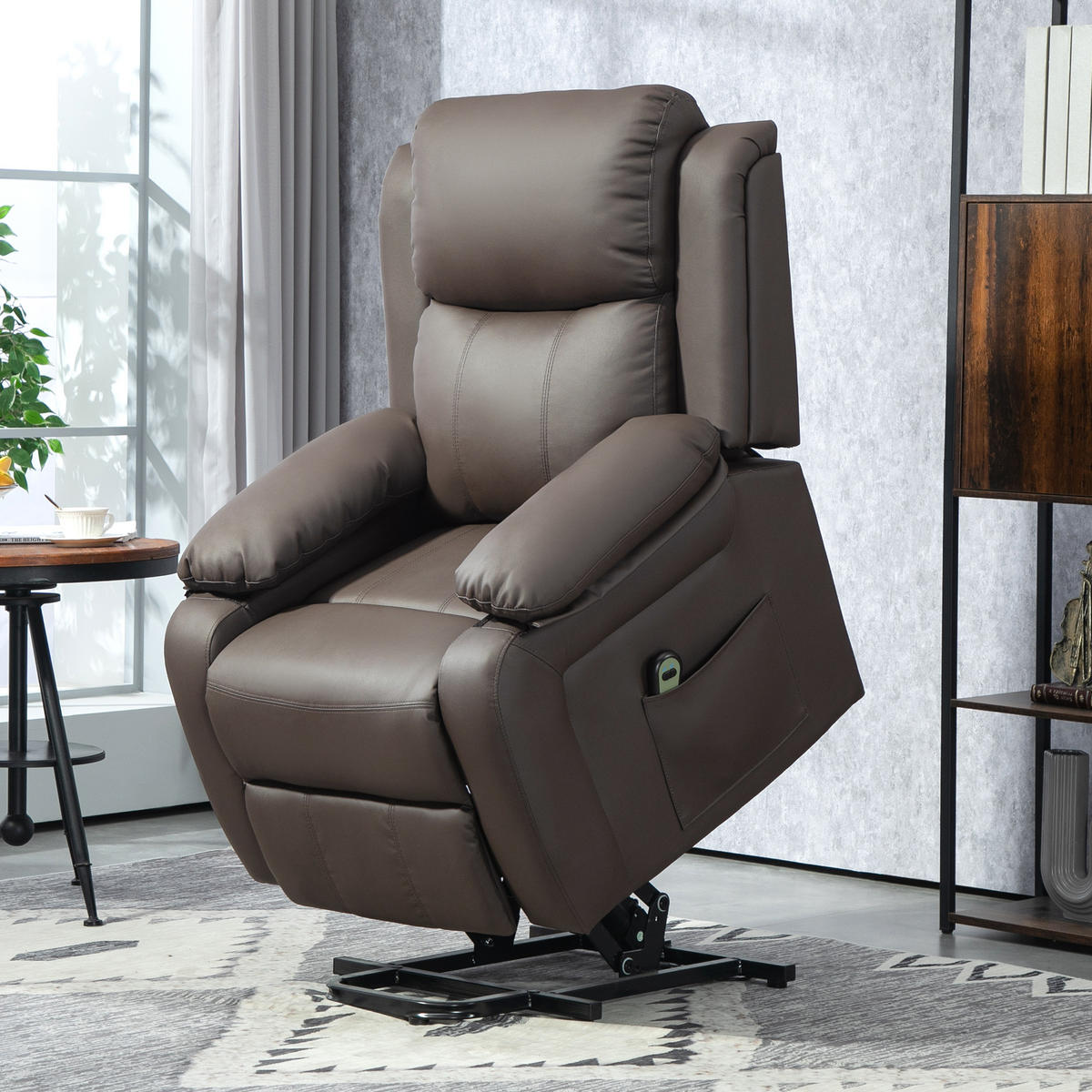 FERNSEHSESSEL DE-15401 elektrisch verstellbar mit Aufstehhilfe Braun - Braun, Leder (76/105/90cm) - ComfortXL