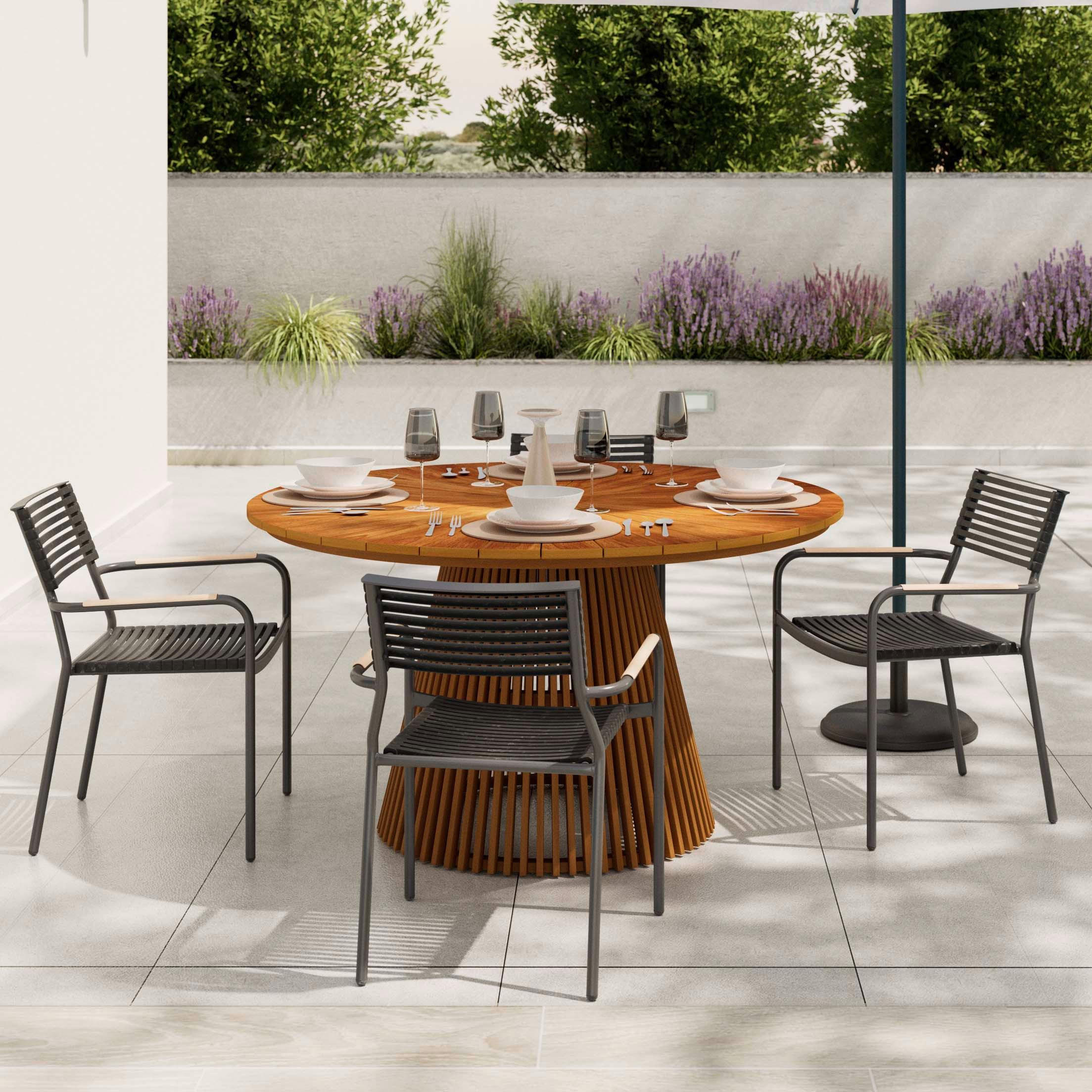 GARTENTISCH Santorin Naturfarben Teakholz - Naturfarben, Holz (140/140/76cm) - Mömax