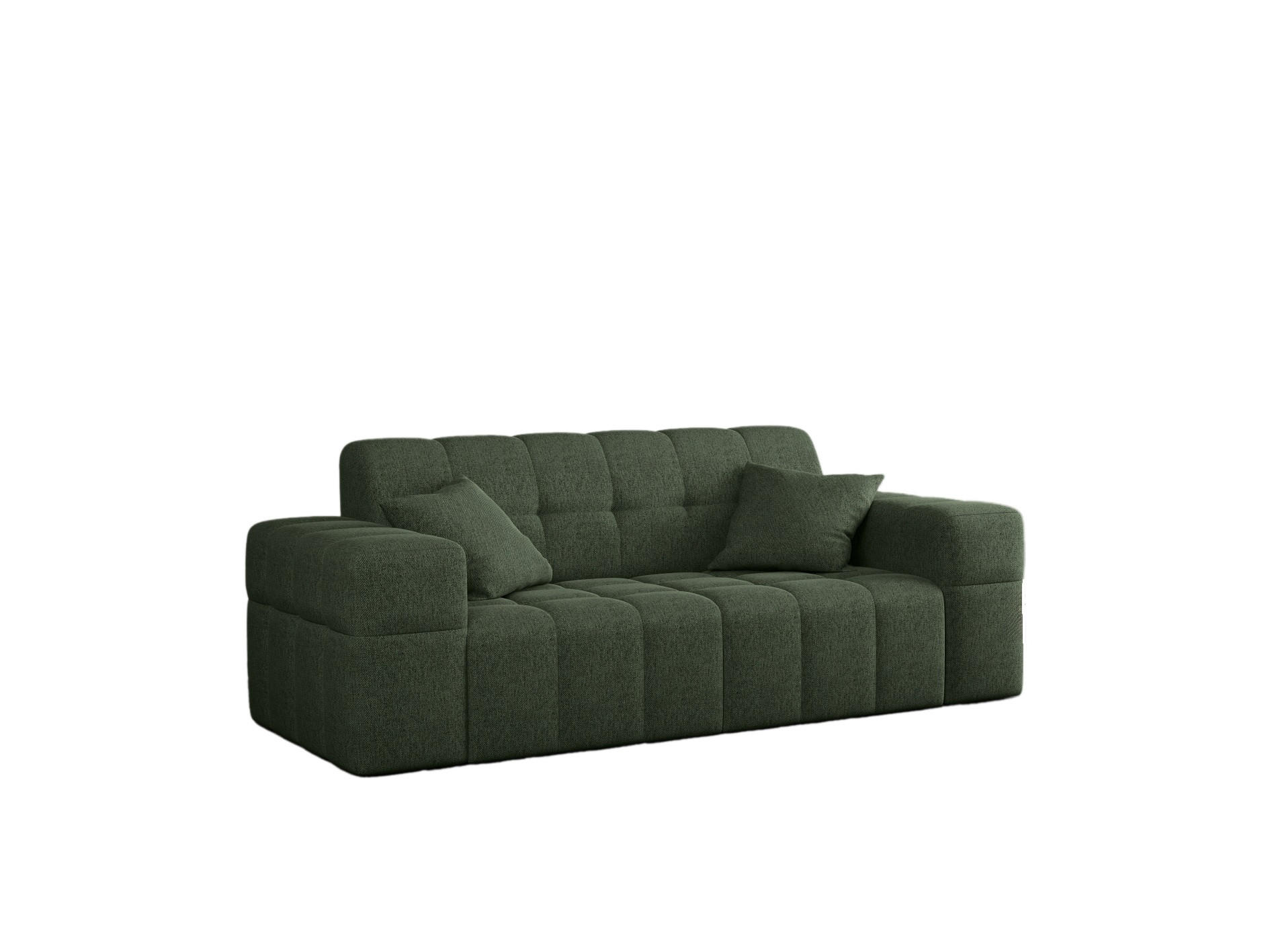 SOFA 2-sitzer Couch serie NIMES Stoff Verita Dunkelgrün - Grün, Holz (183/82/92cm) - Kaiser Möbel