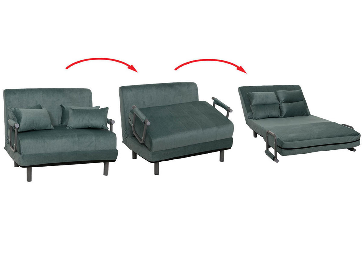 SCHLAFSESSEL Grün - Grün, Textil (105/80/190cm) - MCW