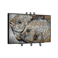 GEMÄLDE Magische Fische Schattenfugenrahmen Schwarz 120x80 cm - Schwarz, Holz (120/80cm) - YS-art gallery