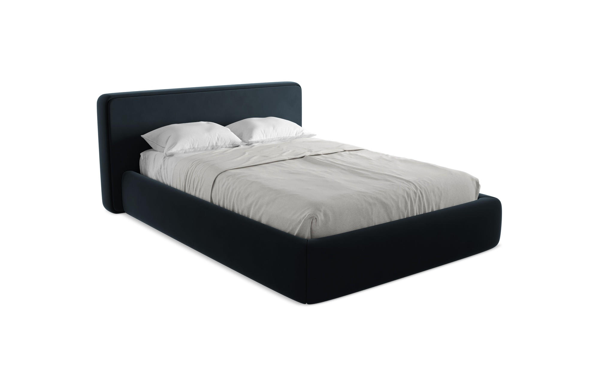 POLSTERBETT mit Bettkasten und Lattenrost 180x225 Blau - Blau/Schwarz, Kunststoff/Textil (140/200cm) - Makamii