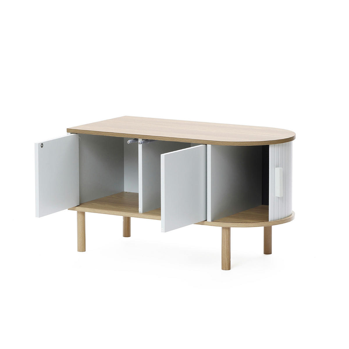 COUCHTISCH mit 2 Türen | B80 x T40 x H45 cm - Grau, Holzwerkstoff (40/80/45cm) - Hometopia