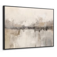 LEINWAND Bilder mit Rahmen - Moderne Kunst - Abstrakt - Beige - 100x70 - Beige, Textil (100/70cm) - MuchoWow