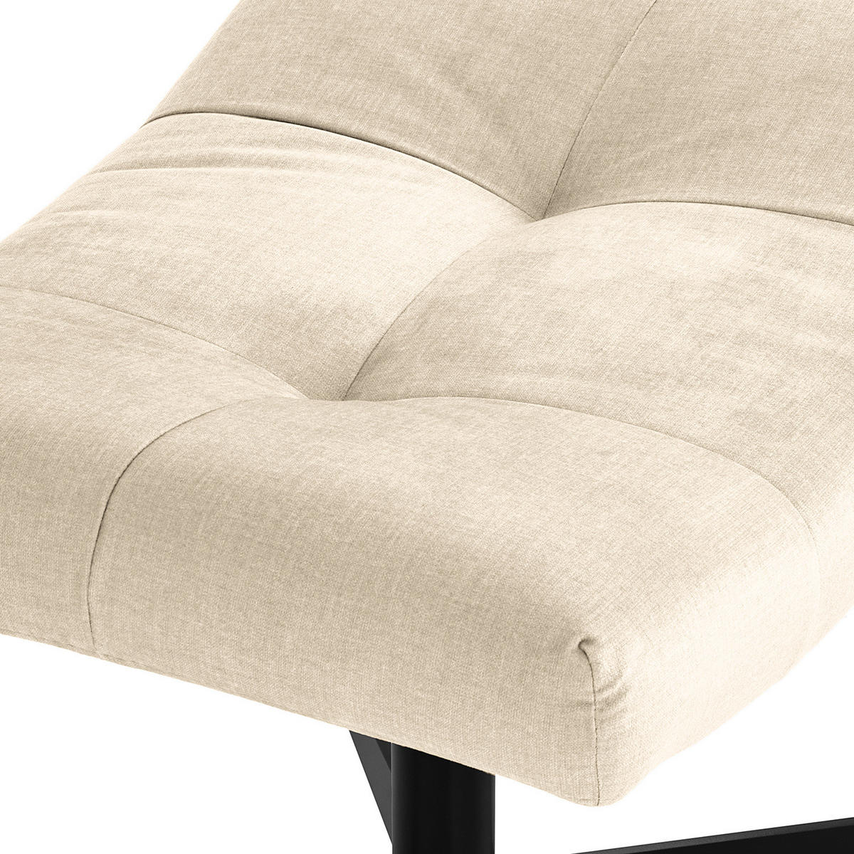 POLSTERHOCKER - Kaschmir/Schwarz, Textil/Metall (67/47/50cm) - home24