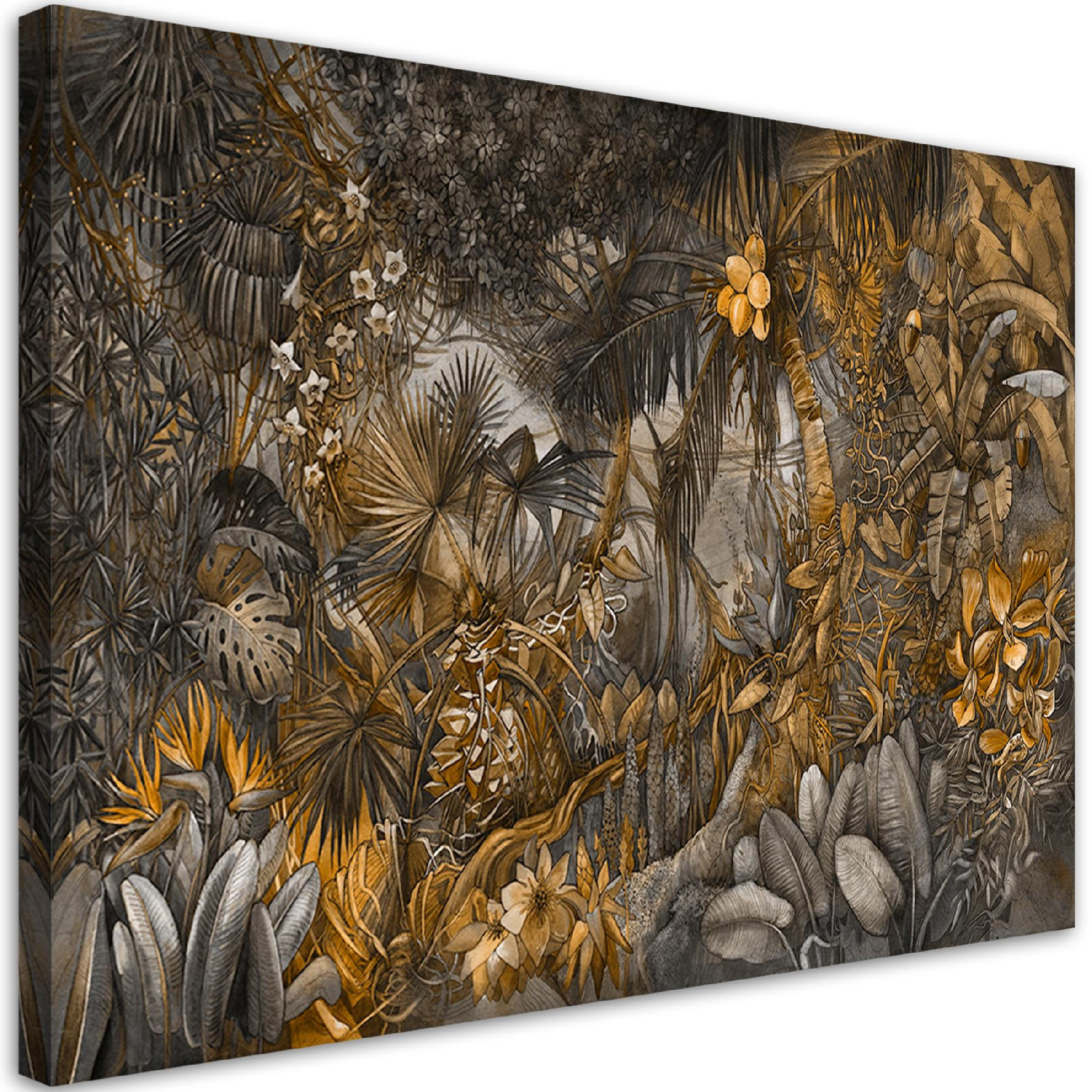 WANDBILD tiefer dschungel - Braun, Textil (60/40cm) - Feeby