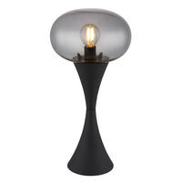 TISCHLEUCHTE Metall Schwarz Rauchglas Lula - Schwarz, Glas (18/18/36.9cm) - Globo Lighting