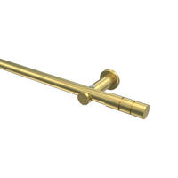 GARDINENSTANGEN-SET Platon Elanto 100 cm, 1-läufig (ohne Ringe), 20 mm Ø Messing-Optik - Messingfarben, Metall (100cm) - INTERDECO