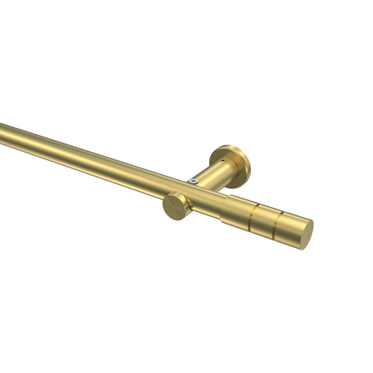 GARDINENSTANGEN-SET Platon Elanto 100 cm, 1-läufig (ohne Ringe), 20 mm Ø Messing-Optik - Messingfarben, Metall (100cm) - INTERDECO