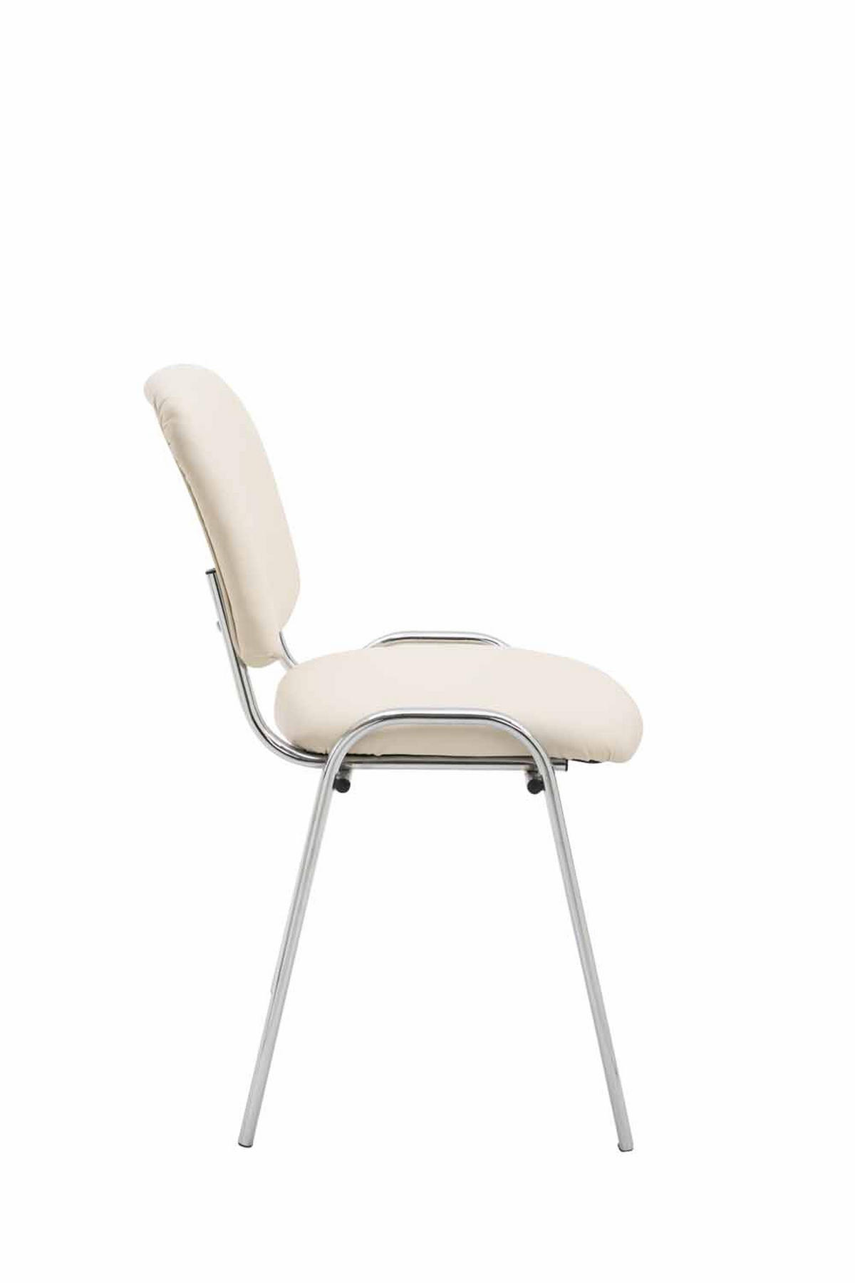 BESUCHERSTUHL Keen, Kunstleder mit Gestell in Chromoptik / Bezug Creme - Chromfarben/Naturfarben, Textil/Metall (54/79/48cm) - TPFLiving