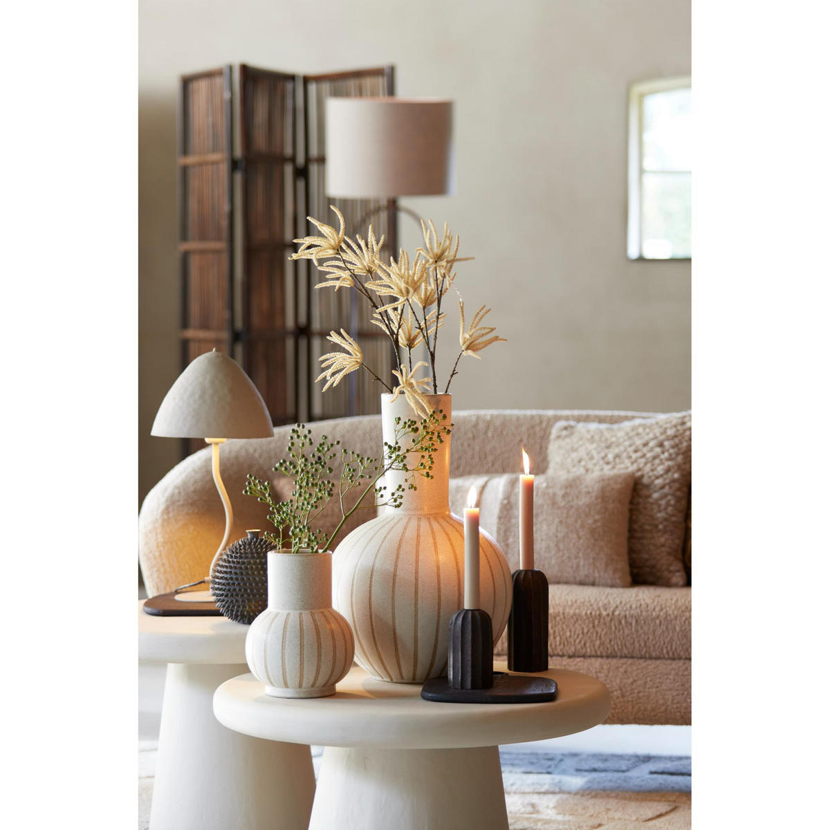 VASE Ulloa Braun 34/34/52 cm - Braun, Keramik (52cm) - Light & Living