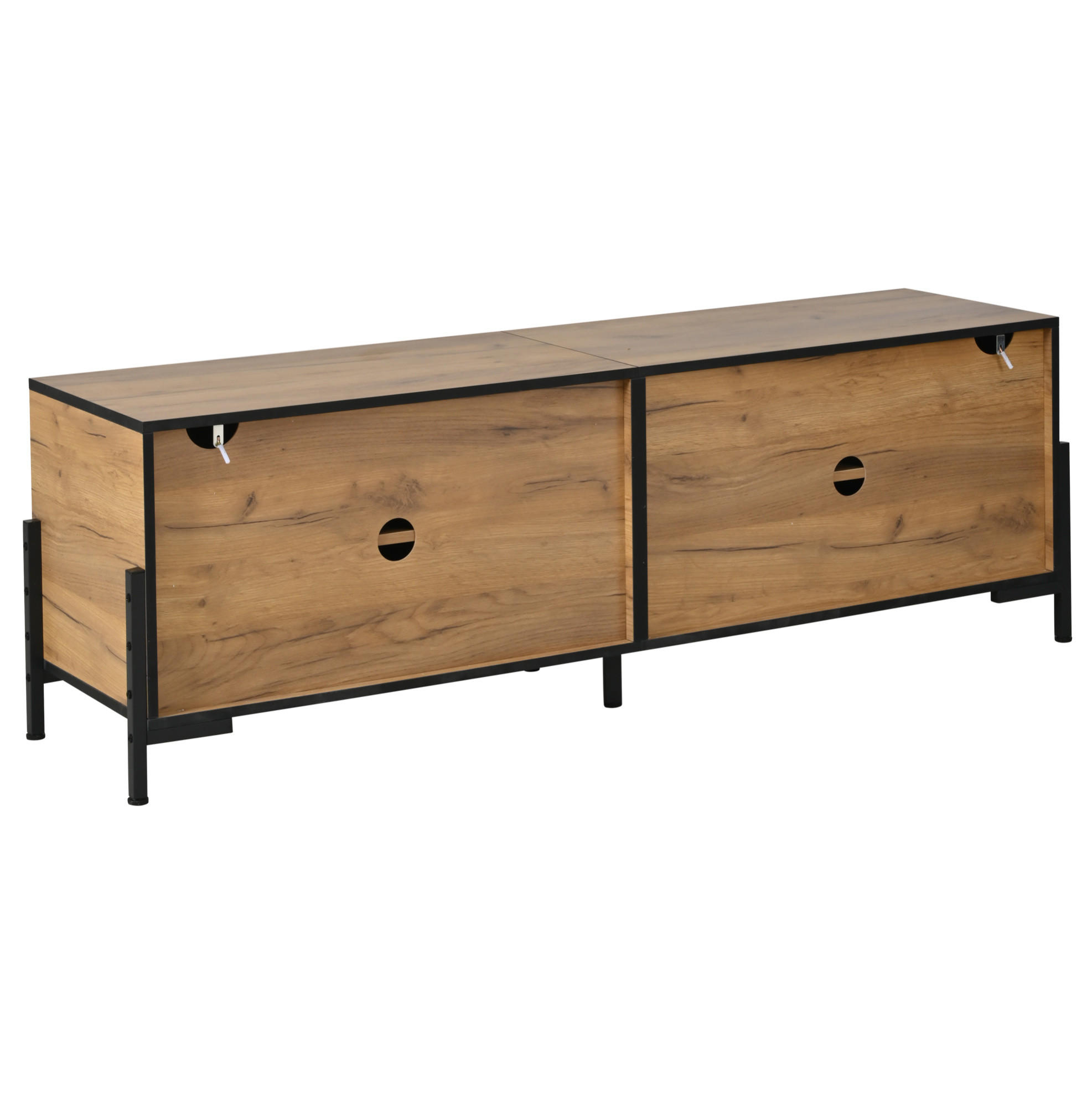 TV-ELEMENT mit 4 Türen 153 x 40 x 50 cm Naturholz/Schwarz - Braun, Holzwerkstoff (40/50/153cm) - Beauniv