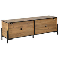 TV-ELEMENT mit 4 Türen 153 x 40 x 50 cm Naturholz/Schwarz - Braun, Holzwerkstoff (40/50/153cm) - Beauniv