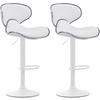 BARHOCKER 2er Set Lederlook weiß - Walnussfarben/Weiß, Textil/Metall (46/88/49cm) - CLP