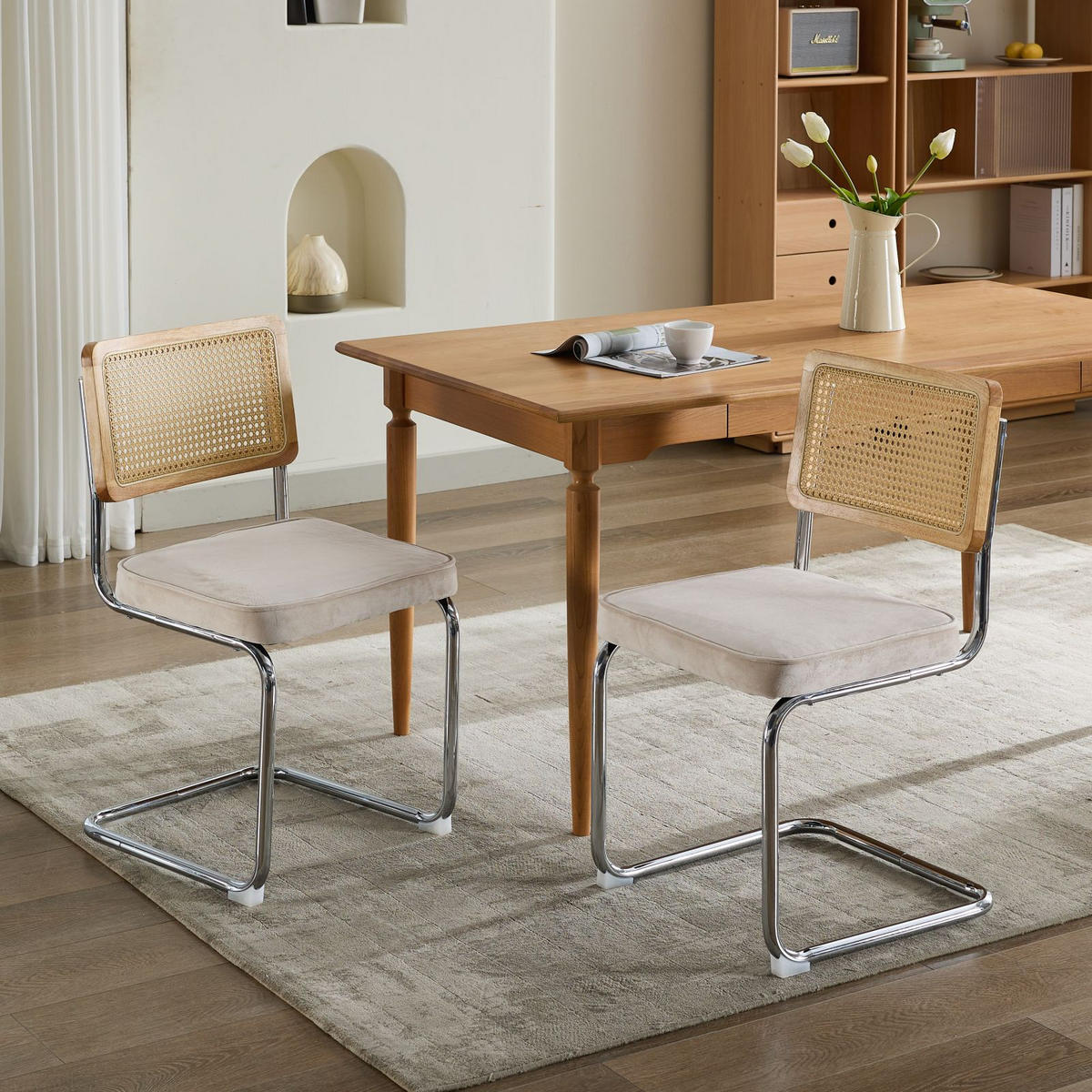 SCHWINGSTUHL DE-36300 2er-Ser mit Rattan-Rückenlehne Gold - Beige, Metall (47/81/59cm) - ComfortXL