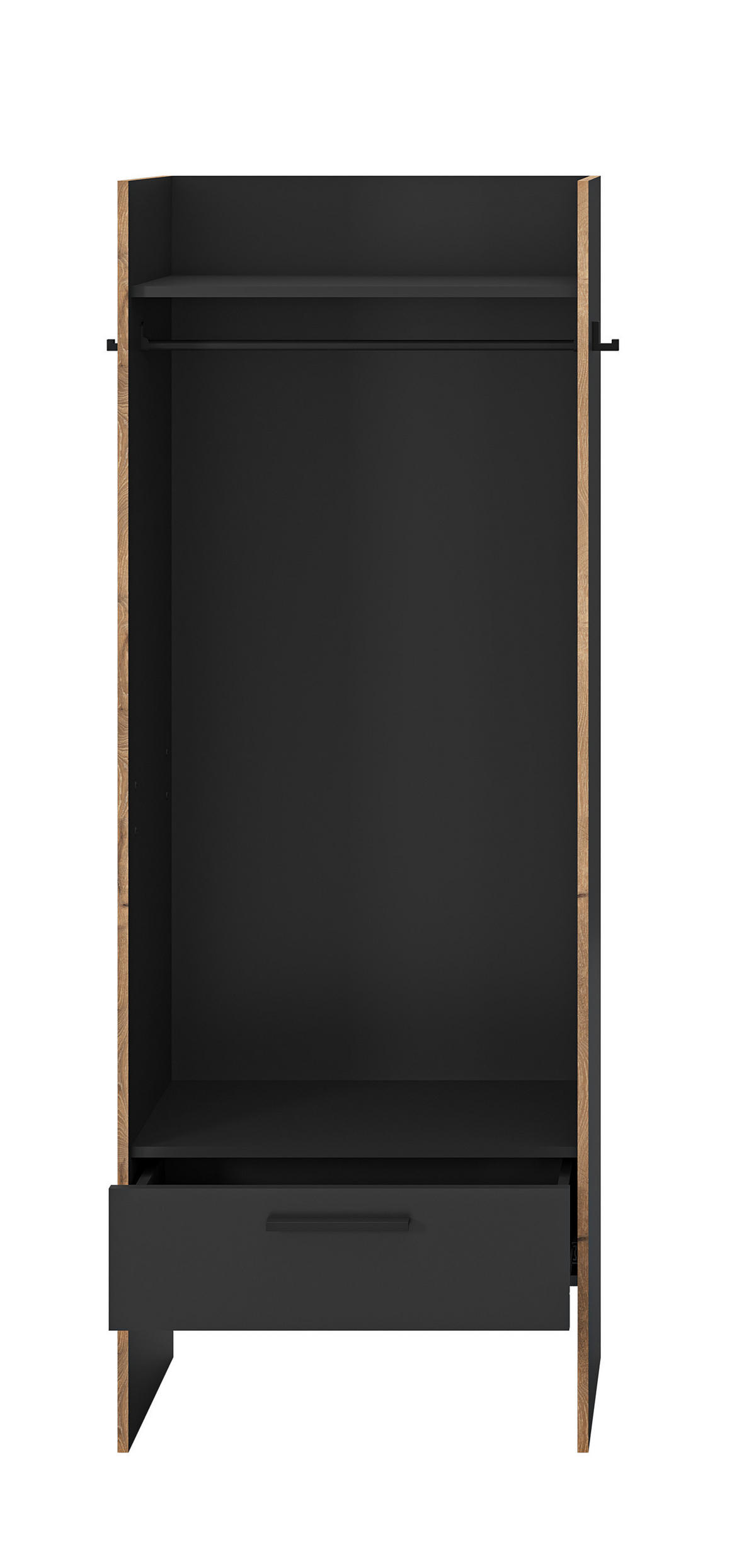GARDEROBENSCHRANK BUENO (B/H/T: ca. 70/189/37 cm) in Basalt grau/Basalt grau - Grau, Holzwerkstoff (70/189/37cm)