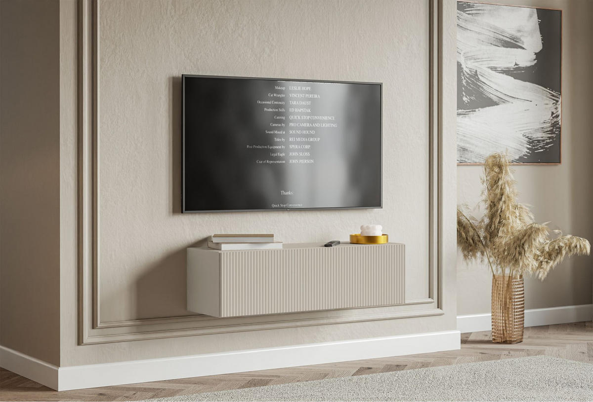 TV-LOWBOARD Veldio hängend Greige 100 cm - Taupe, Holzwerkstoff (100.8/28.5/31.6cm) - Selsey
