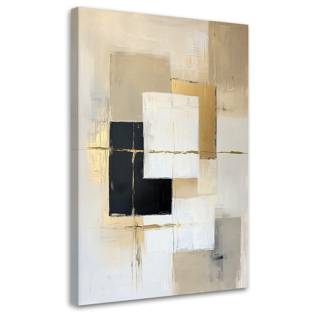 LEINWANDBILD Abstraktion Formen Geometrie Beige 80x120cm - Beige, Textil (80/120cm) - Feeby