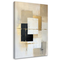 LEINWANDBILD Abstraktion Formen Geometrie Beige 80x120cm - Beige, Textil (80/120cm) - Feeby