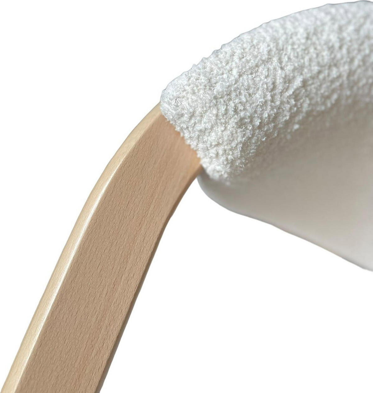 ESSZIMMERSTUHL KALLA 2er Set in Creme Boucle, massives Buchenholz 58/60/74 cm - Hellbraun/Creme, Holz/Textil (58/72/47cm) - WFL GROUP