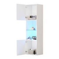 VITRINE 45/35/160 cm in Weiß Hochglanz mit LED-Beleuchtung - Weiß, Holzwerkstoff (45/160/35cm) - Flora Grace
