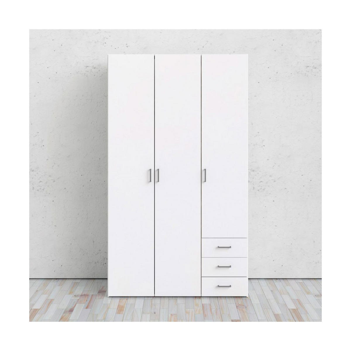 KLEIDERSCHRANK weiß - Weiß, Holzwerkstoff (116/200/50cm) - ebuy24