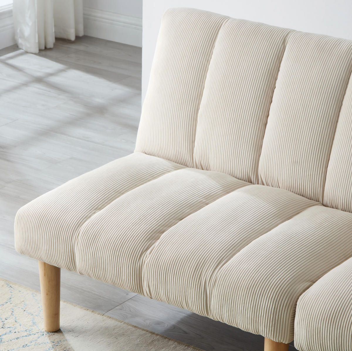 SCHLAFSOFA 167 cm aus Cord mit 3-fach verstellbarer Rückenlehne Beige - Beige, Textil (82/72/167cm) - Modenvie