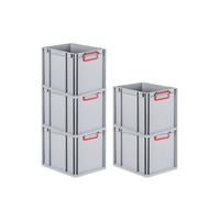EUROBOX 5x Nextgen Color 32x30x40cm 30 Liter Griffe Rot Geschlossen - Rot, Kunststoff (30/32/40cm) - PROREGAL
